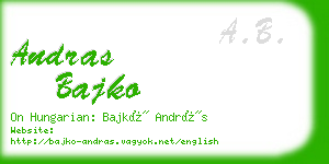 andras bajko business card